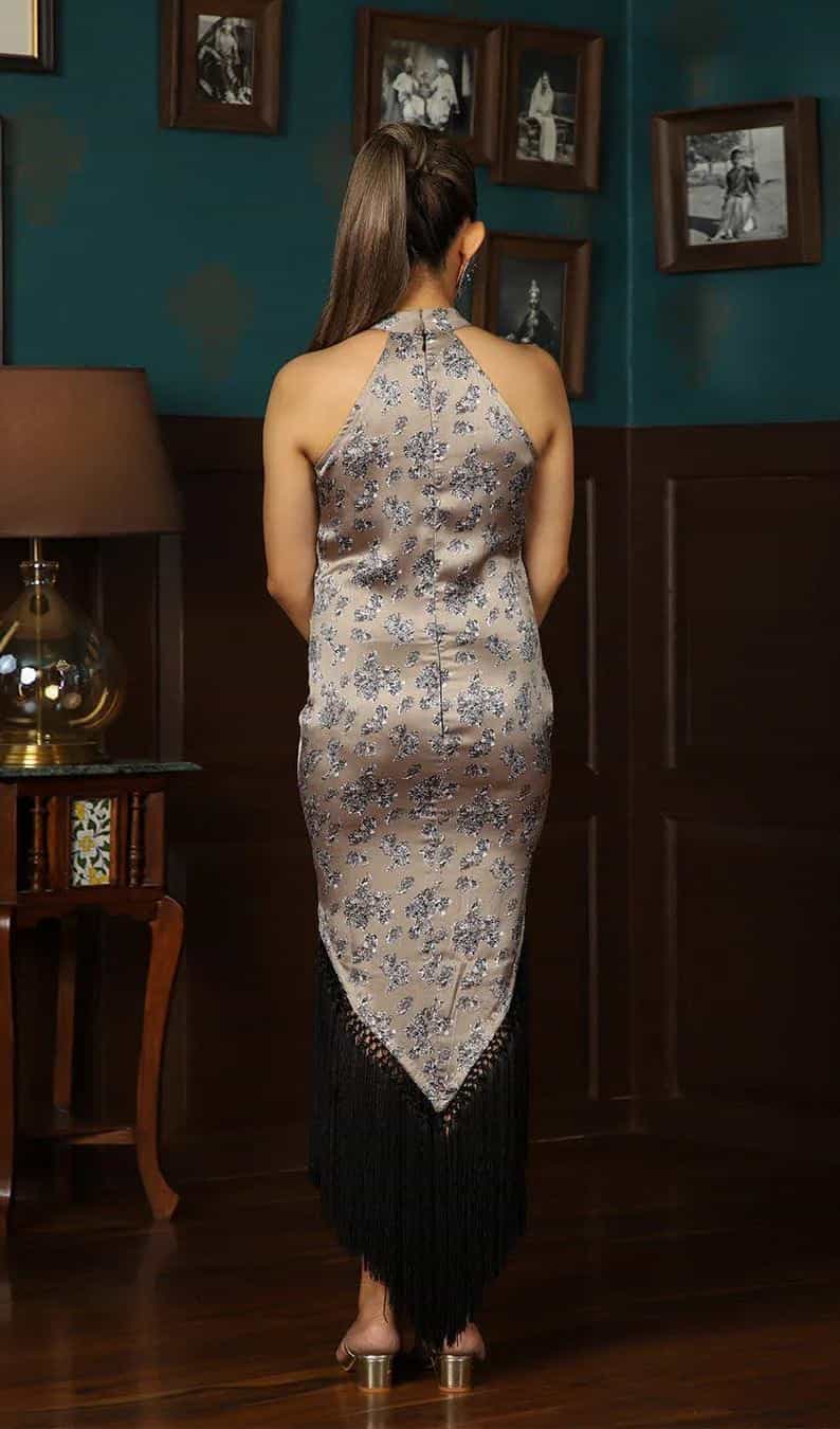 Flowy satin maxi dress for events