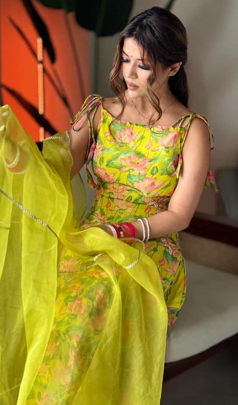 yellow sharara set