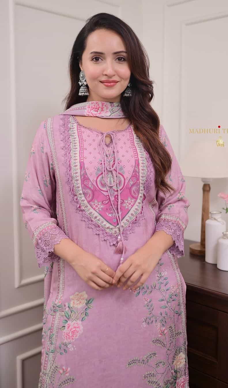 lilac sharara suit