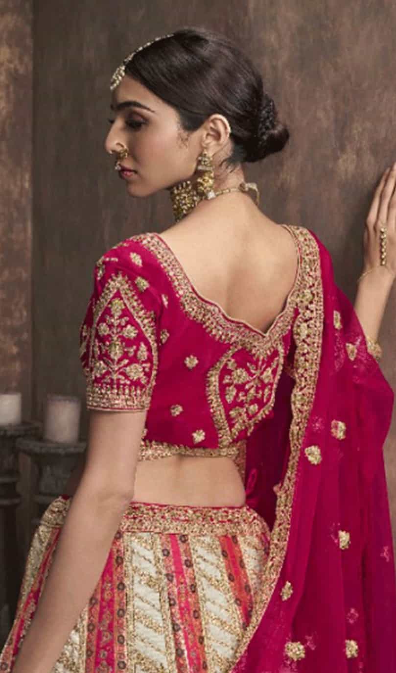 pink color designer lehenga