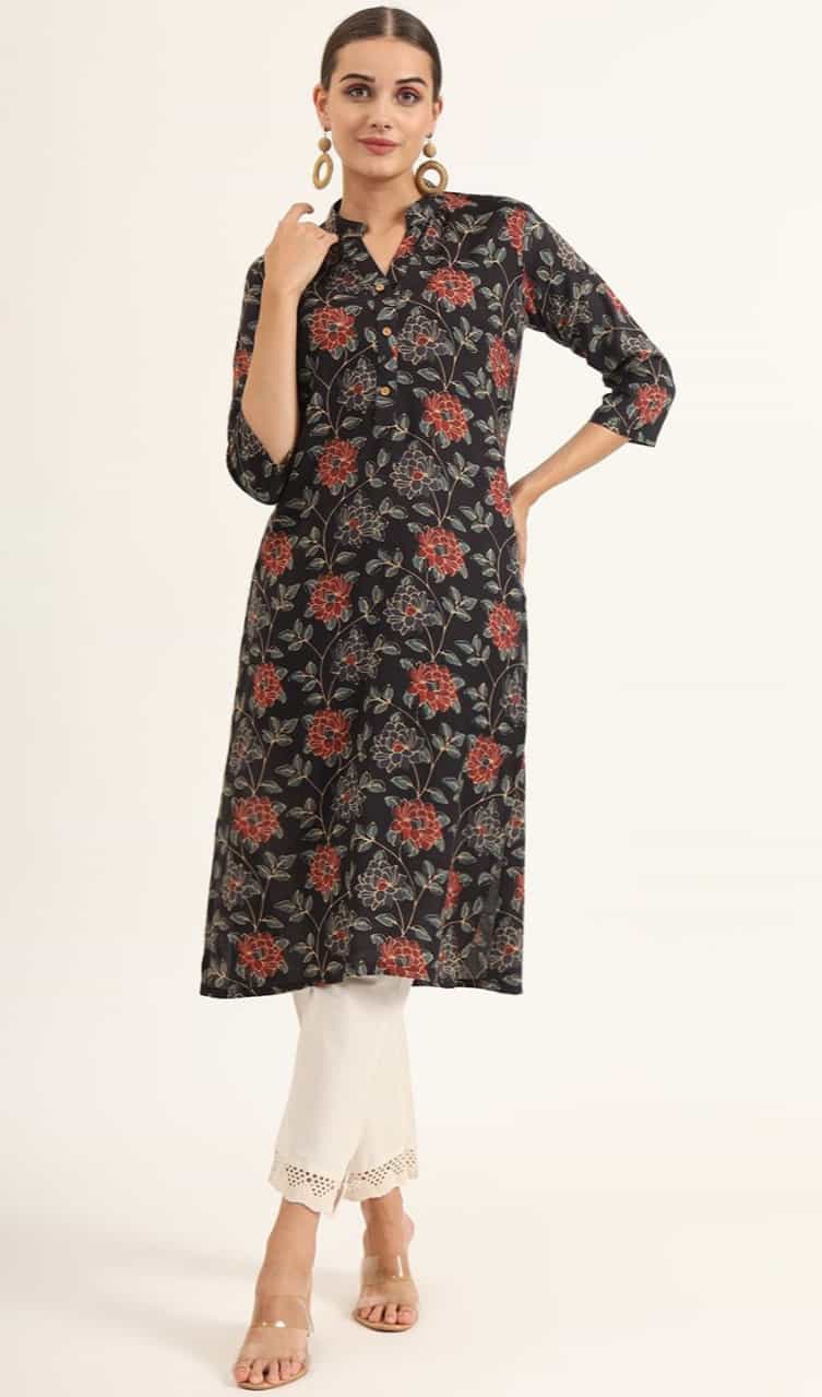 Black Viscose Kurta