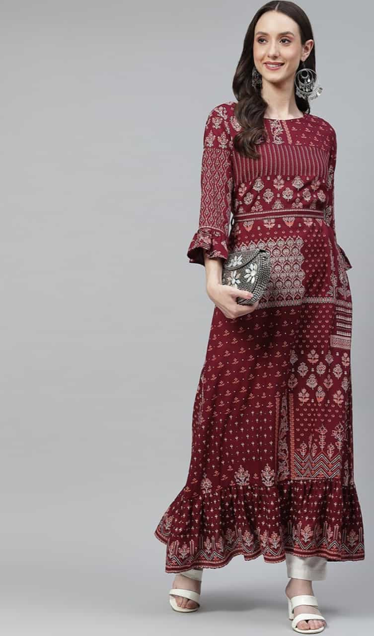 Blood Red A-line Kurti