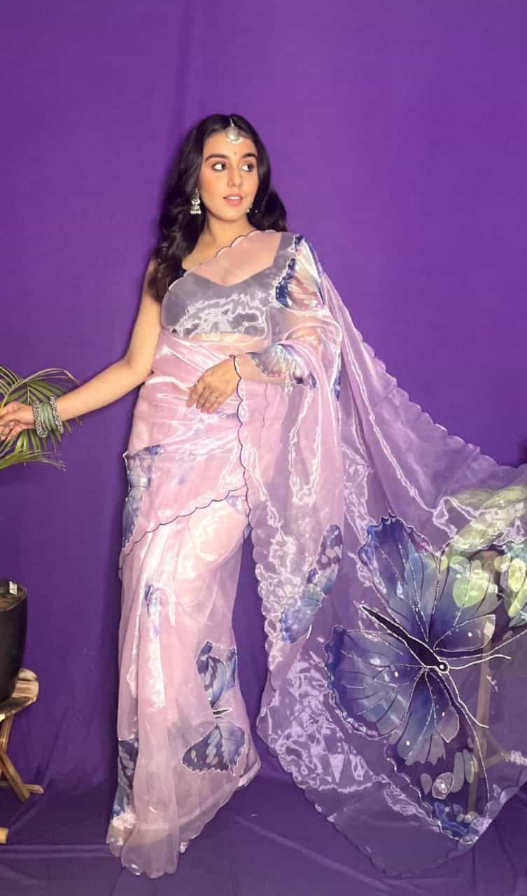 Lavender Color Saree