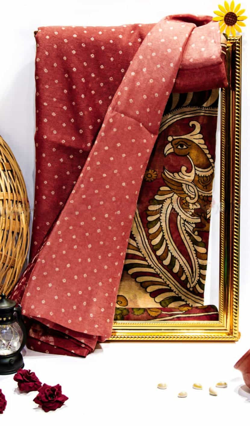 bandhani print full saree