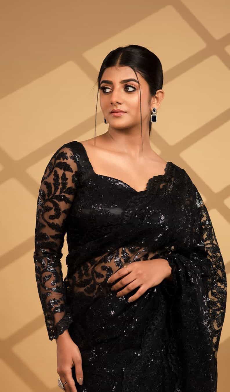 Black Net Saree for Parties