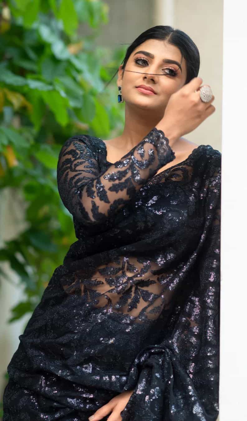 Designer Black Saree