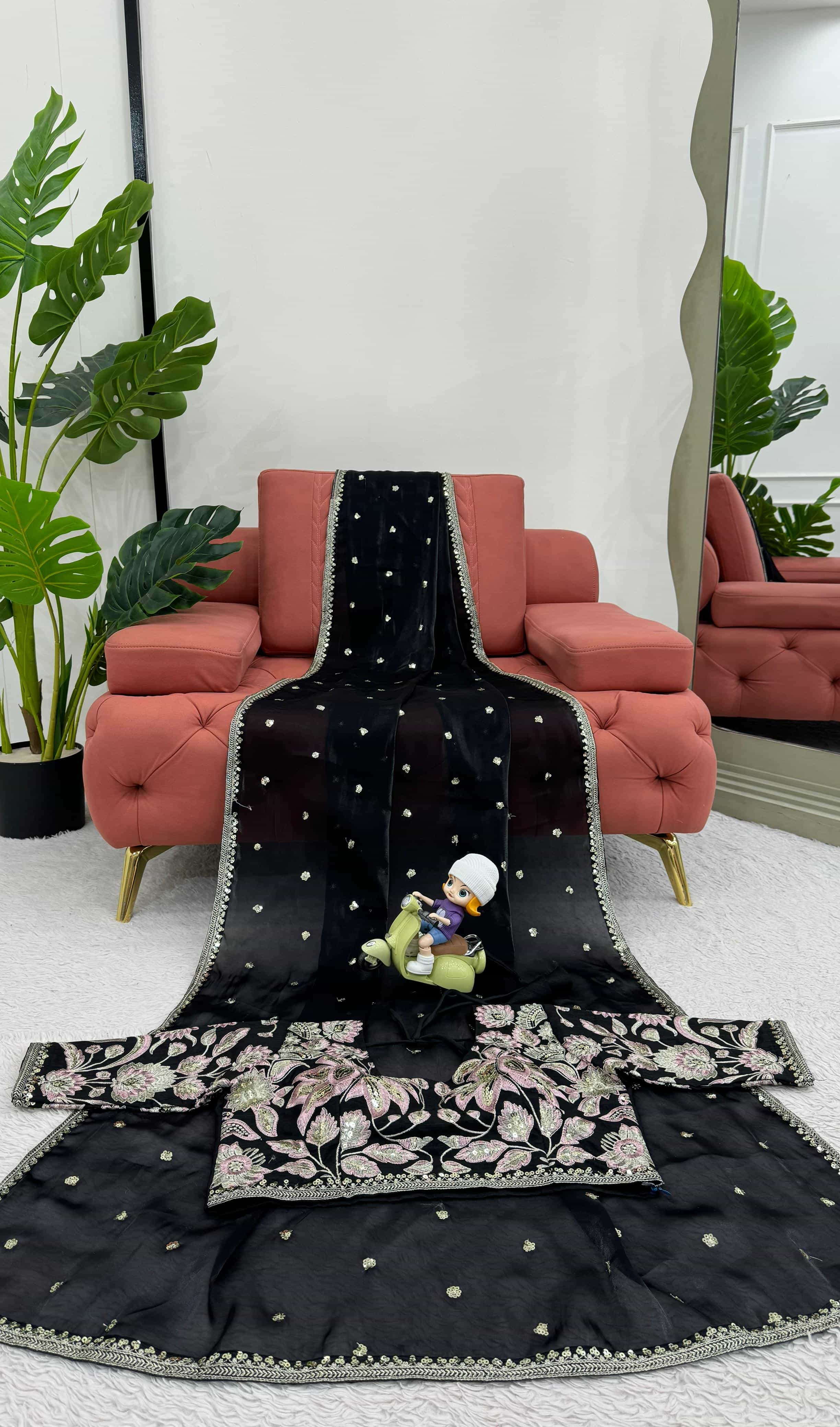 black saree for weddings