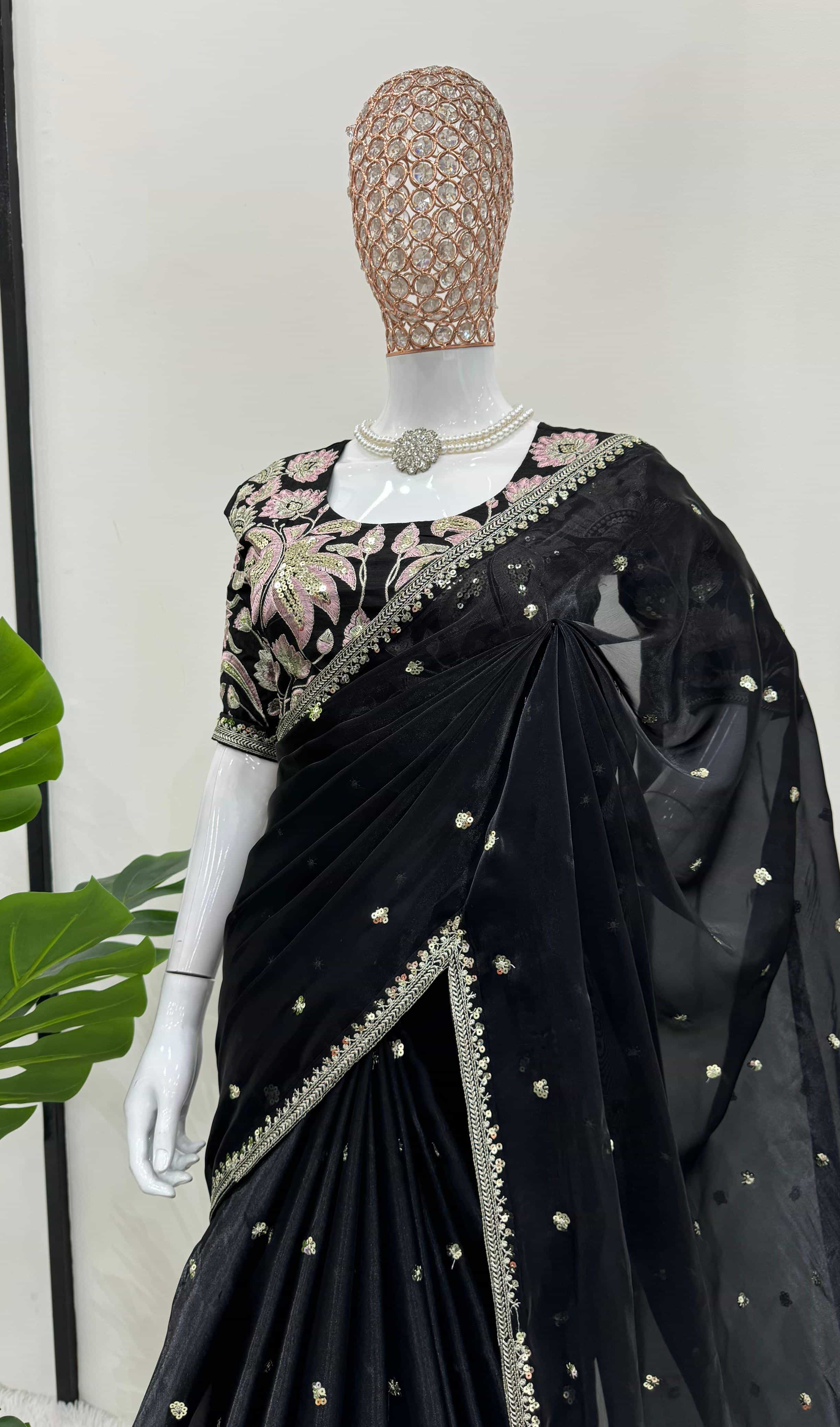 bollywood black saree