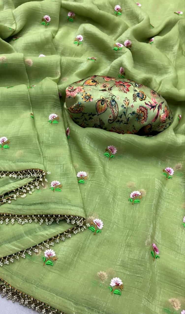 Chiffon crush Saree