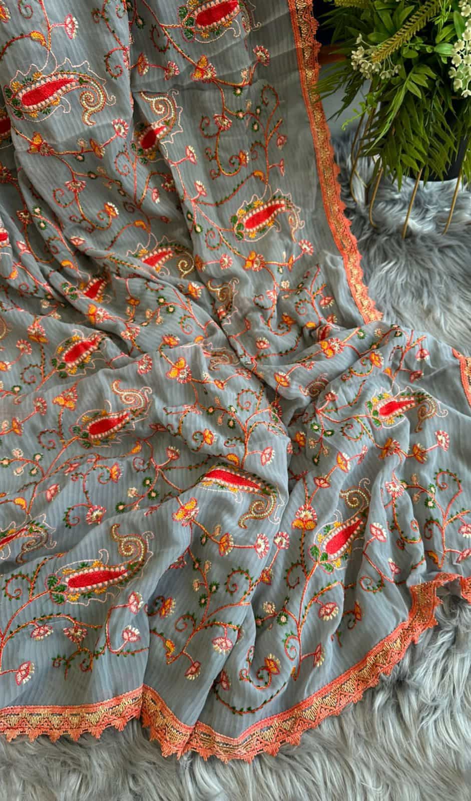 Grey Color Saree