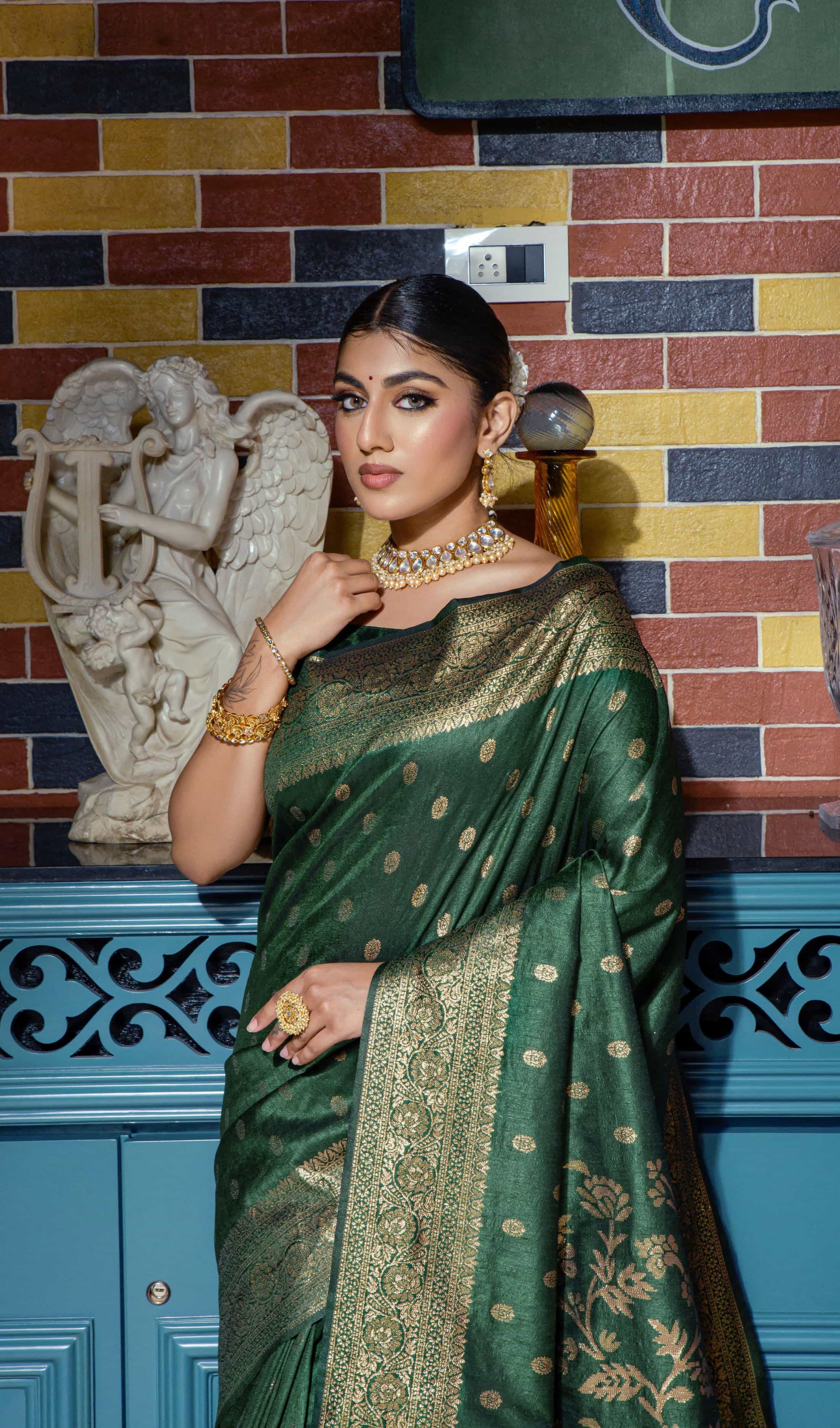 Green Color Banarasi Saree