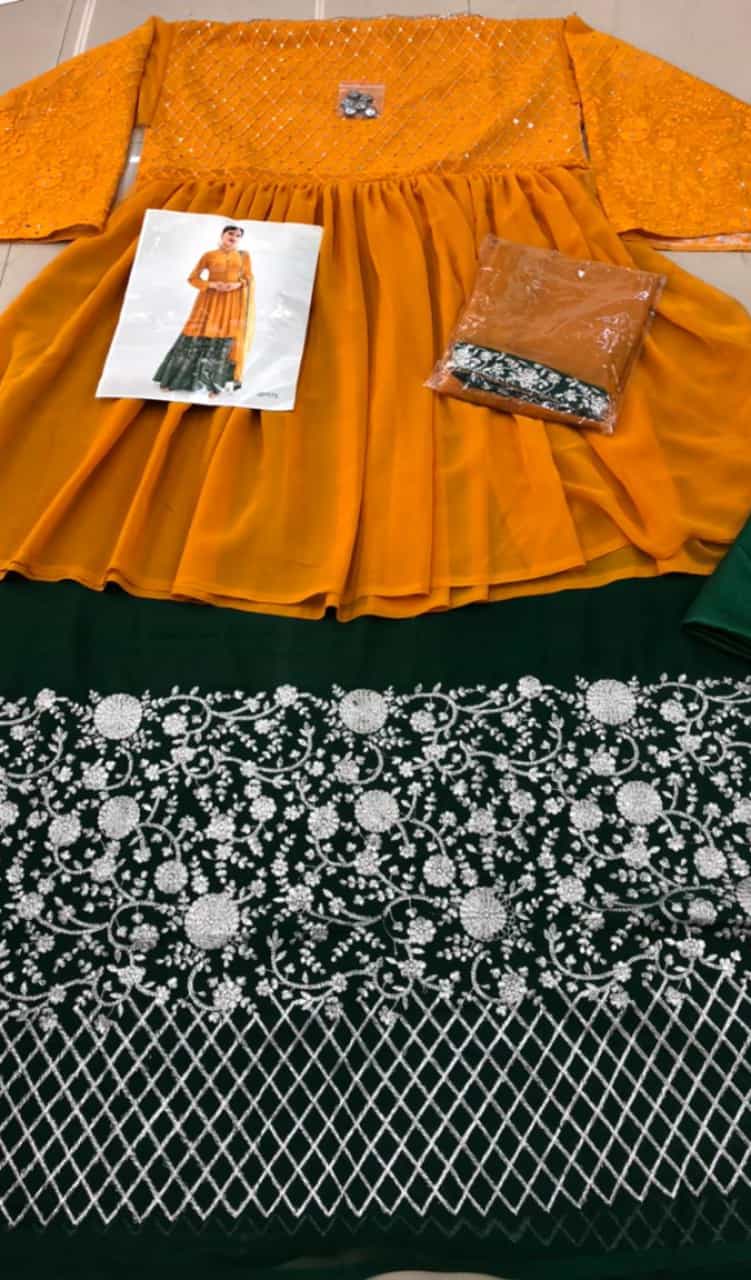 Semi-stitched elegant skirt set