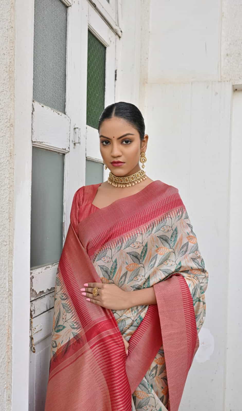 Beige Color Saree