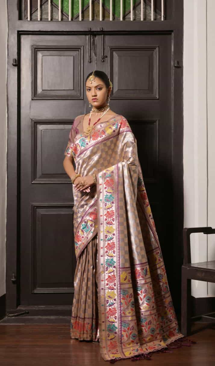 Rust Pink Color Saree