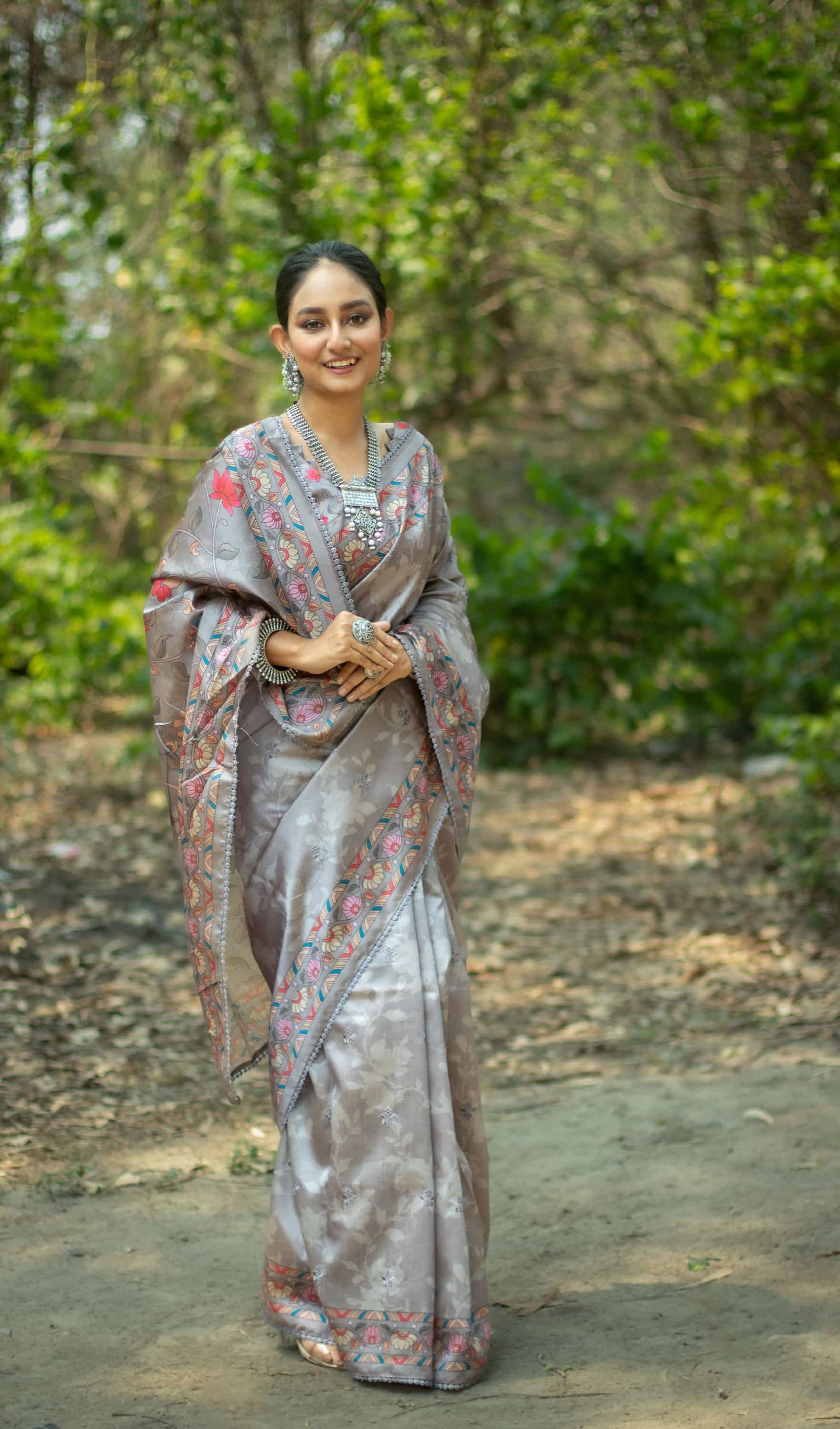 Grey Color Saree