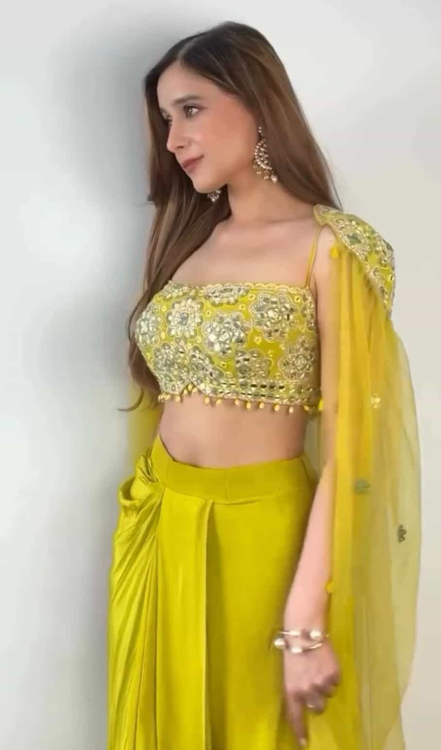 indo-western set with embroidery