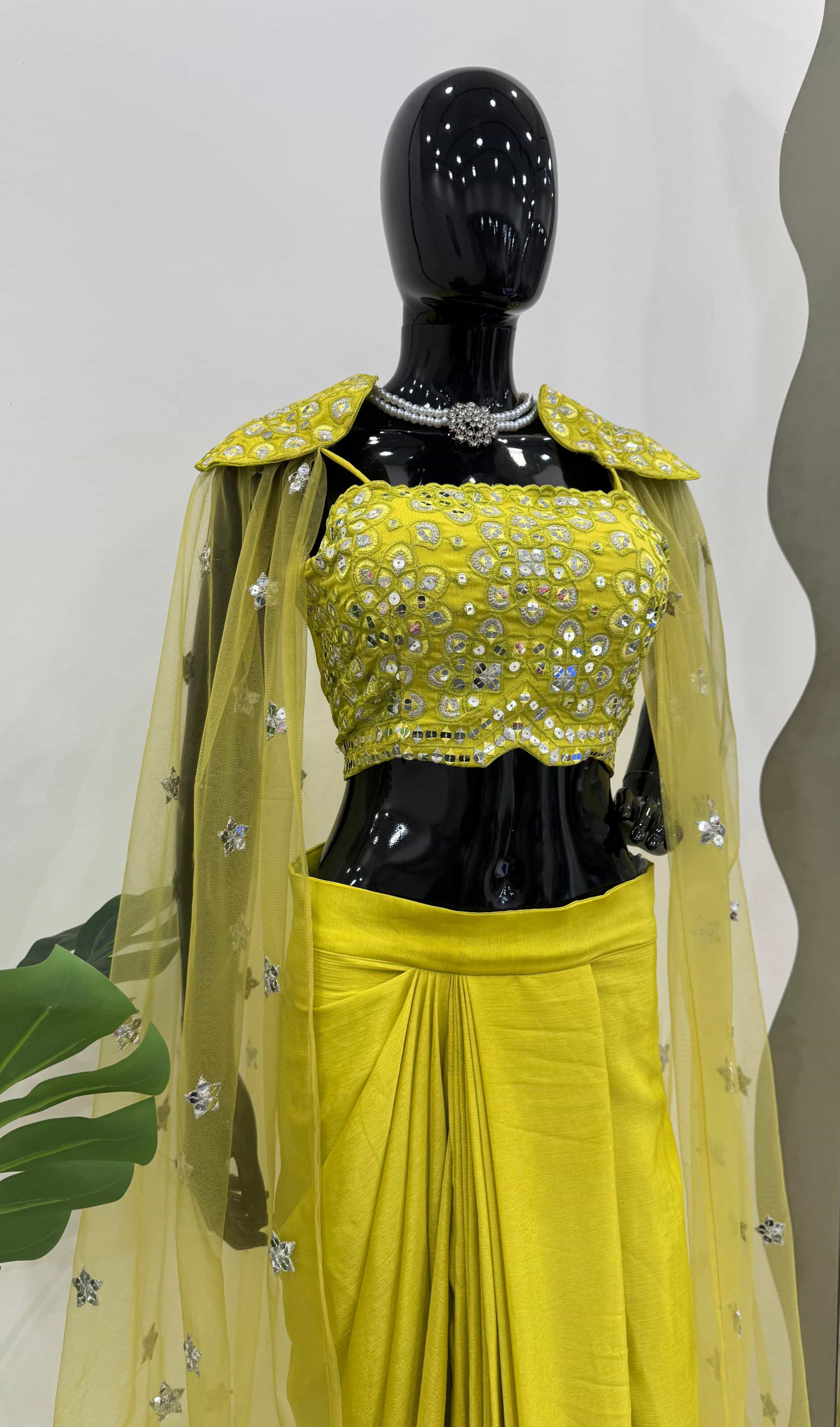  indo-western outfit with net shrug
