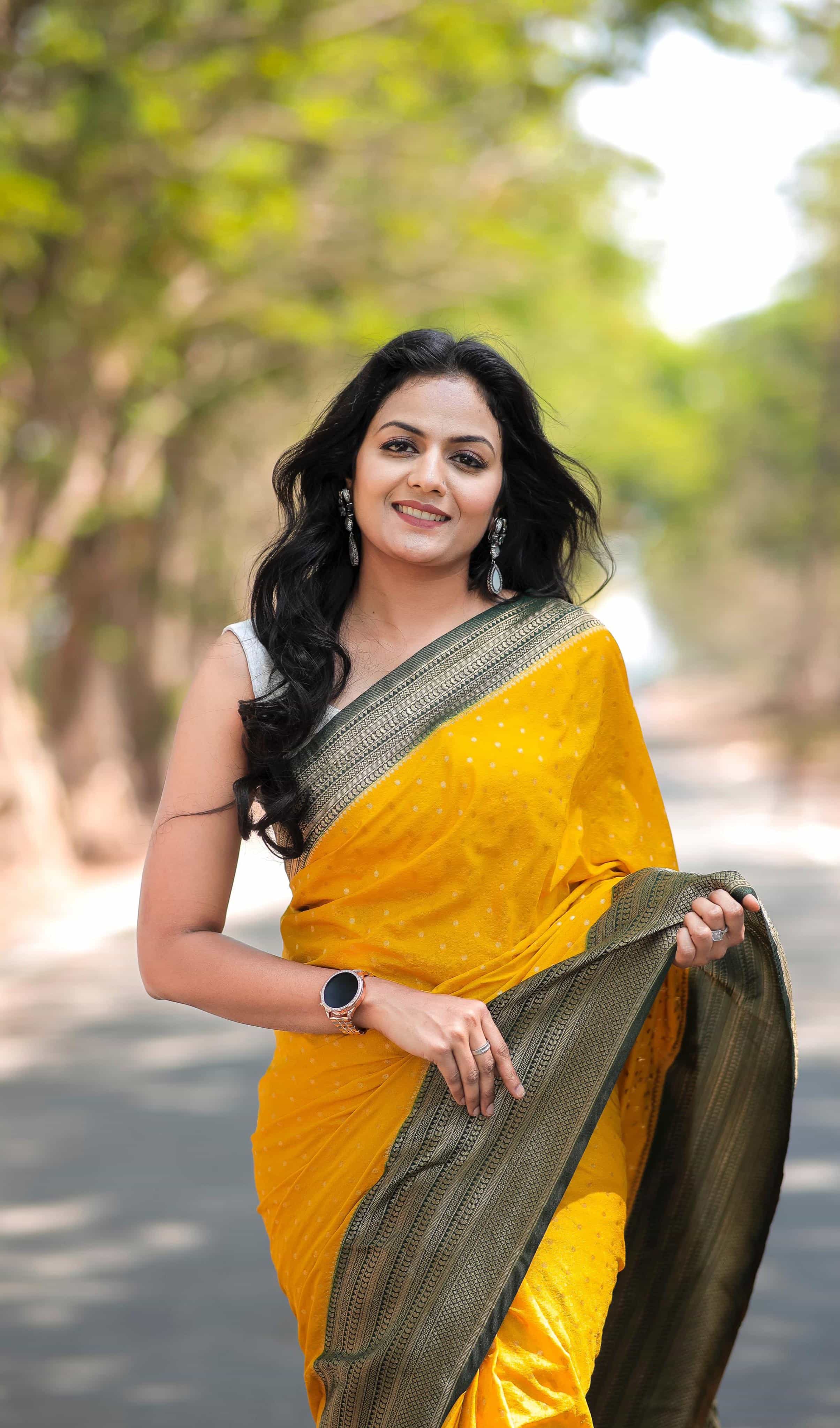  Mustard Yellow Silk Saree