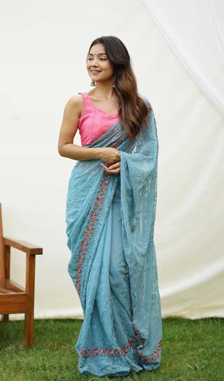 Pure Georgette Silk Saree