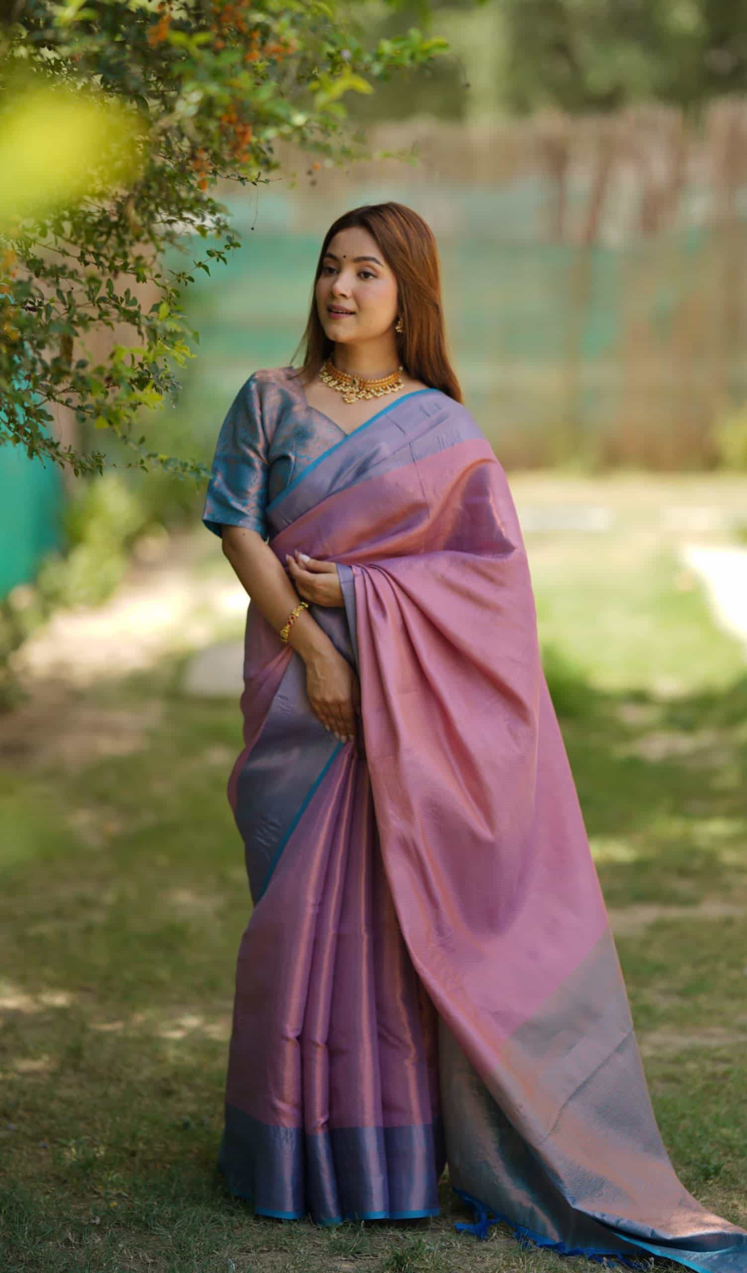 lavender Silk Saree