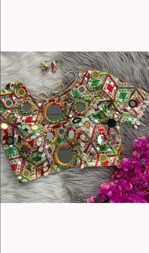 Trendy heavy-stitched white blouse for festive and party wear outfits