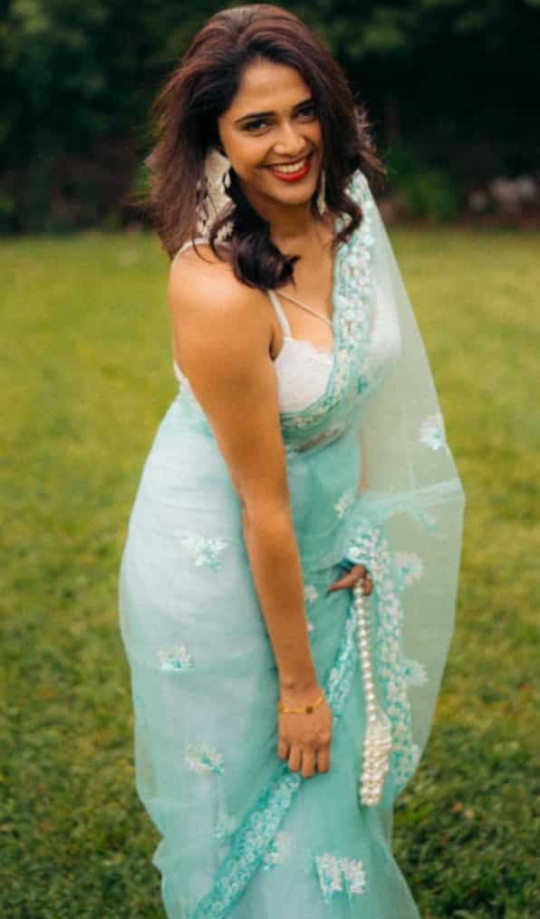 blue Party wear Soft Mono Net Saree 