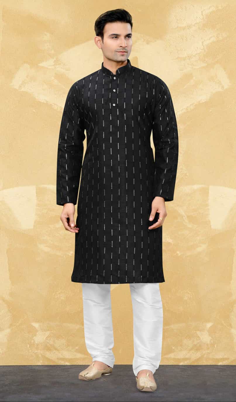 black kurta pajama for men