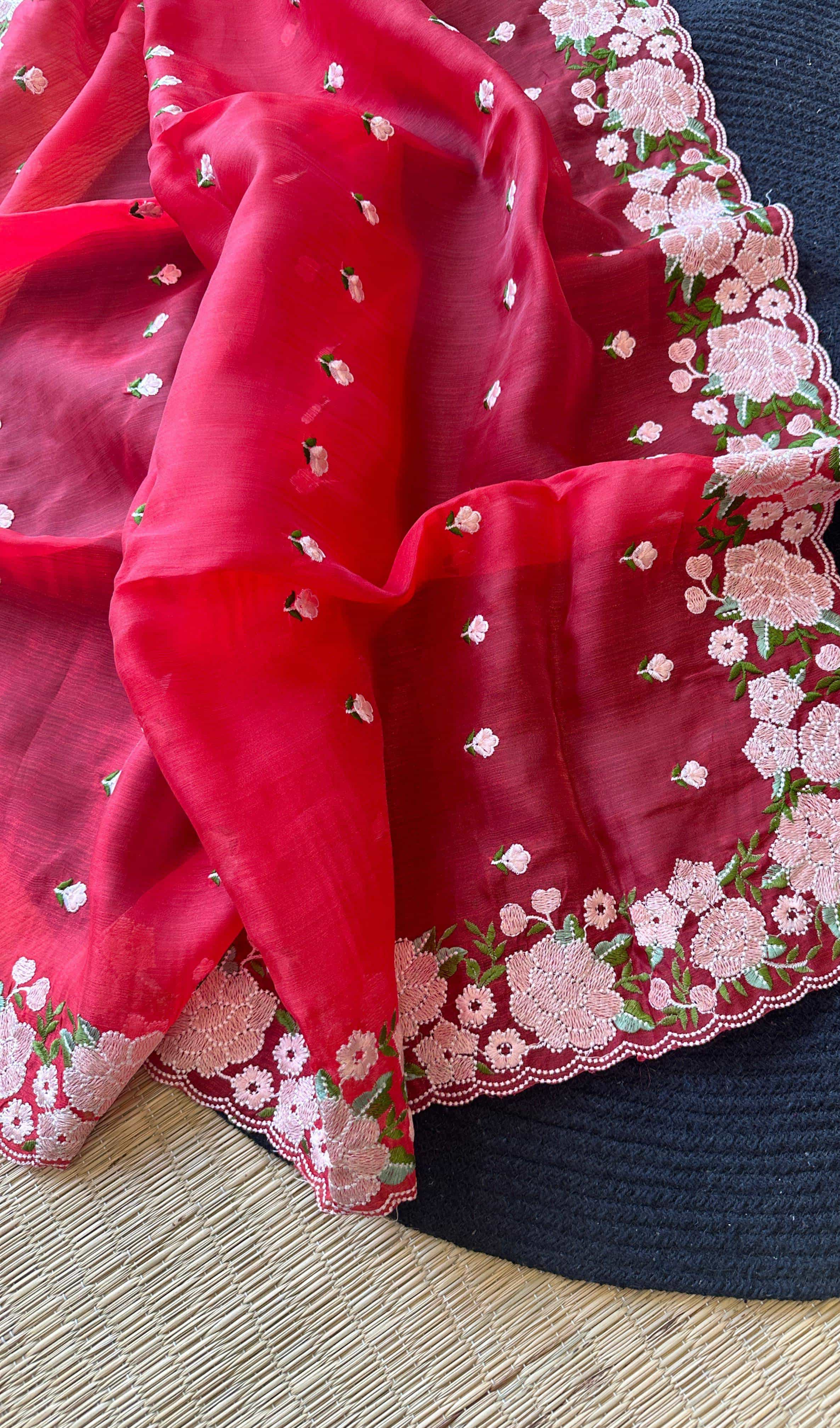 Embroidery Work Saree