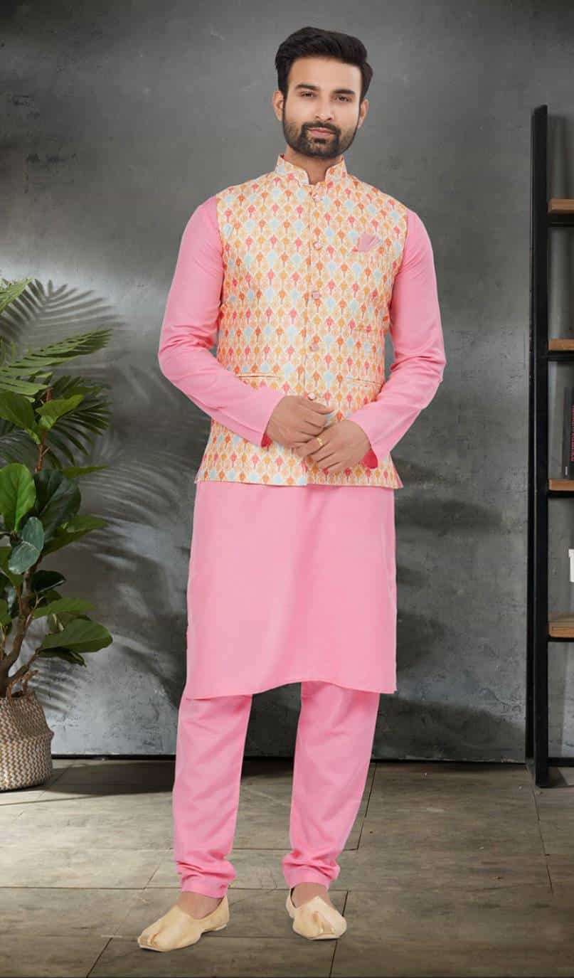 Cotton kurta pajama with jacket