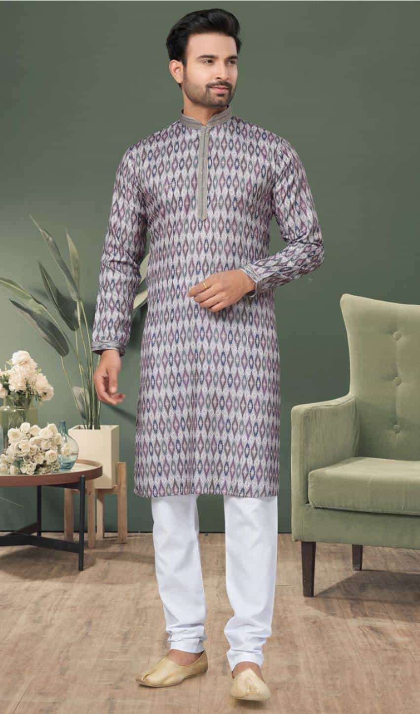 purple cotton kurta pajama
