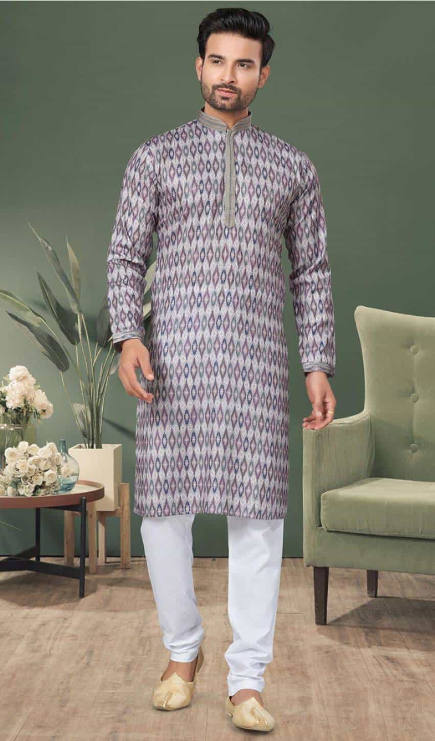 purple kurta pajama for men