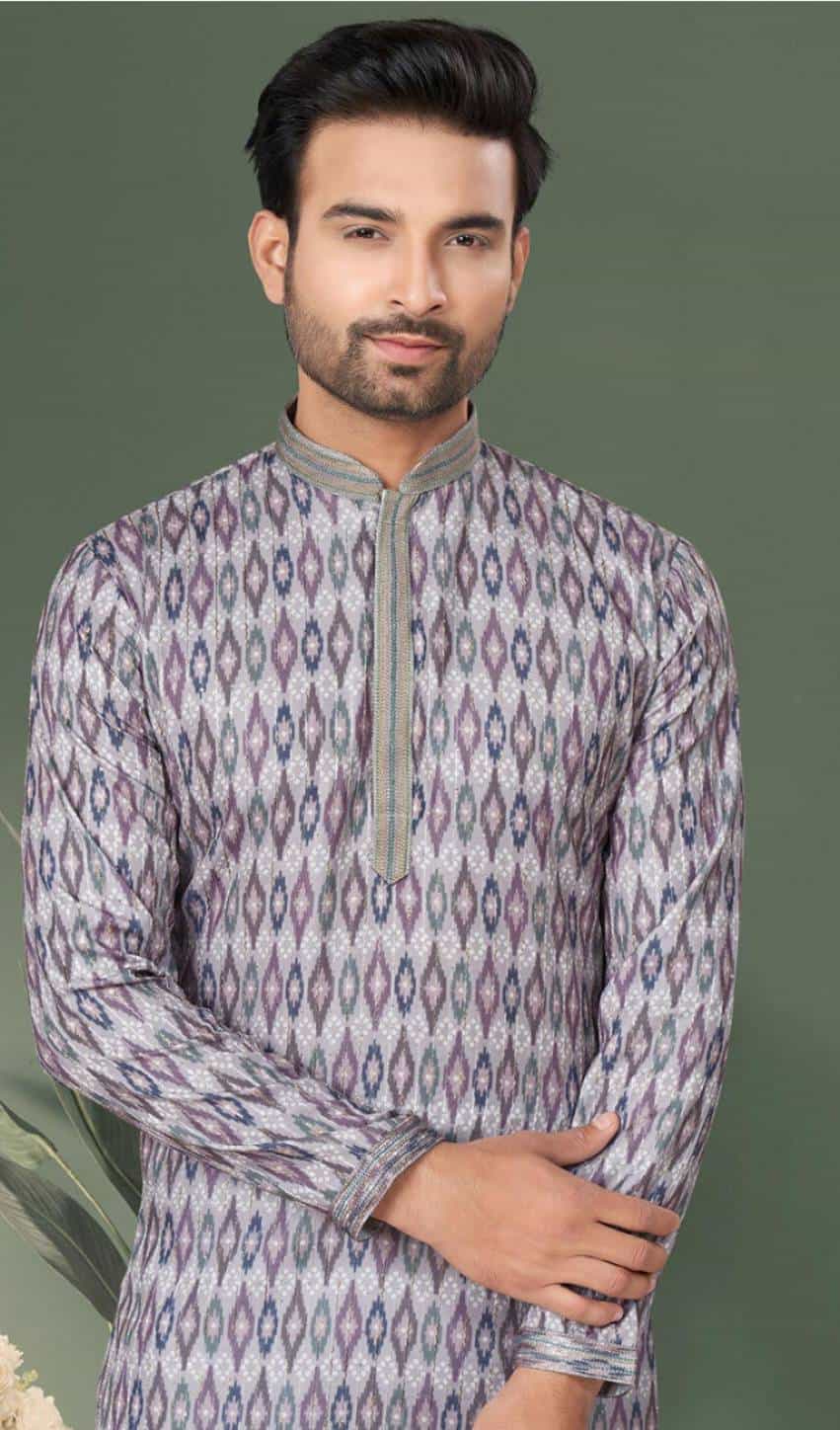 purple digital printed kurta