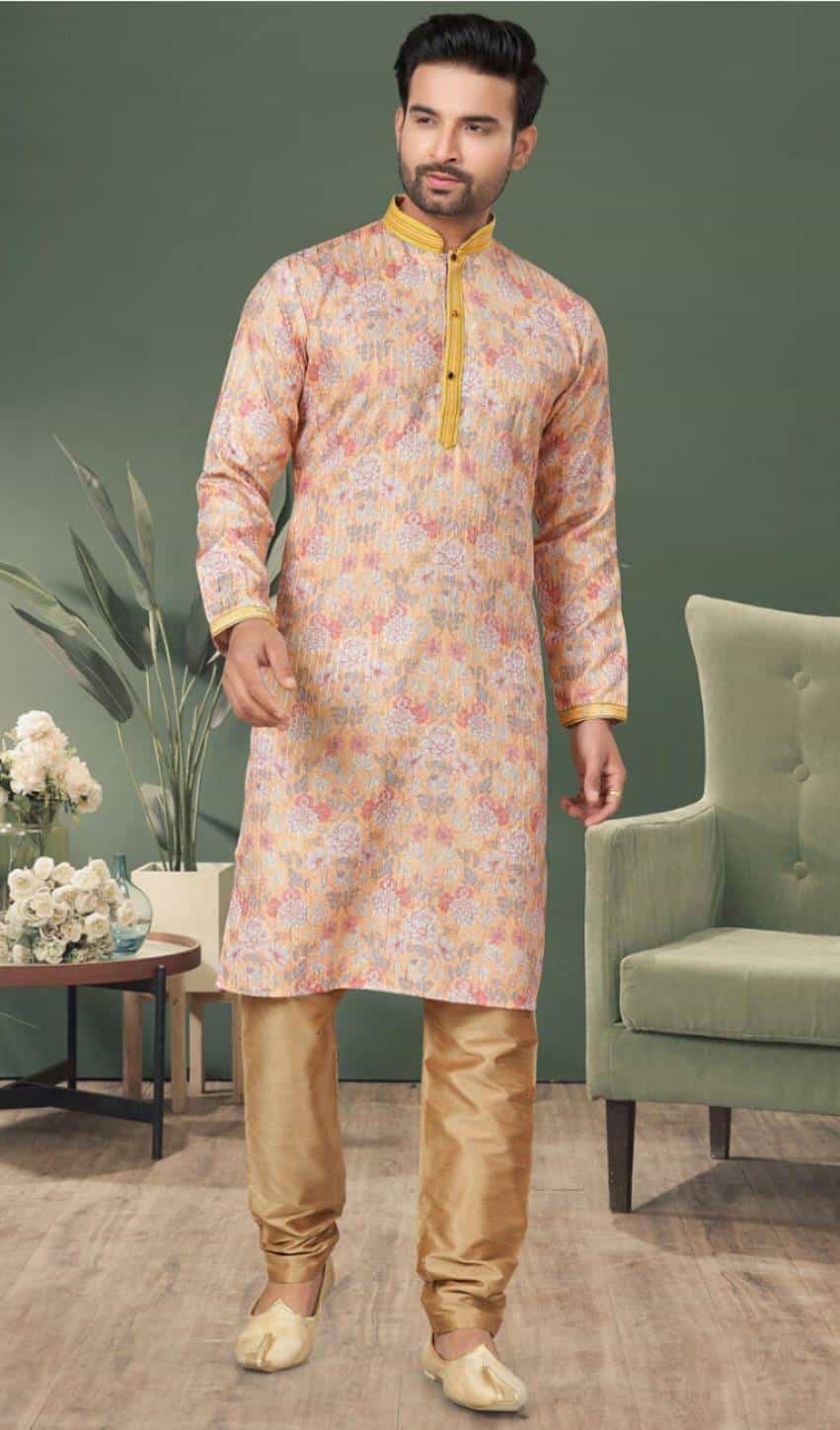peach cotton kurta pajama