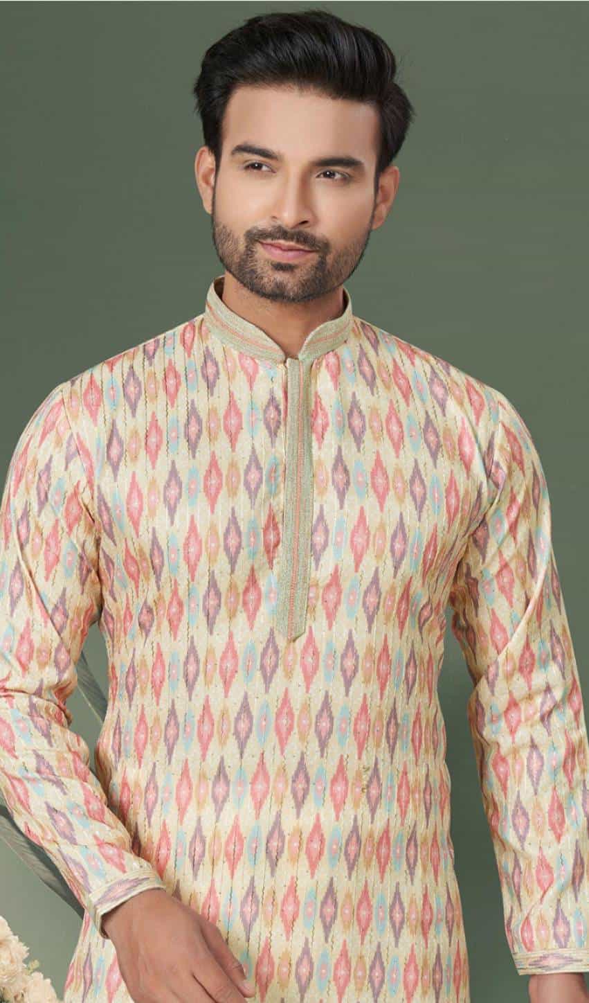beige kurta pajama for men