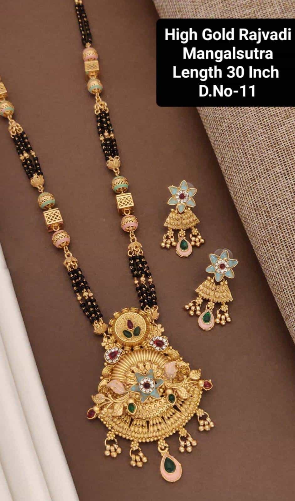 Long gold-plated brass necklace
