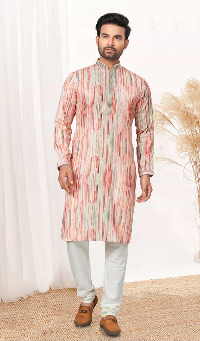 pink kurta pajama for men wedding