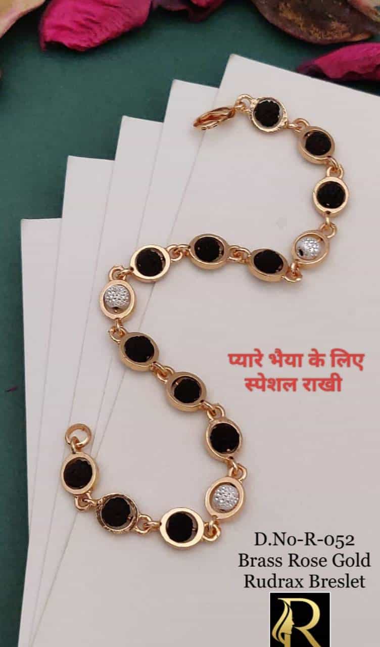 Gold-plated Rudraksha bracelet for a spiritual and elegant look