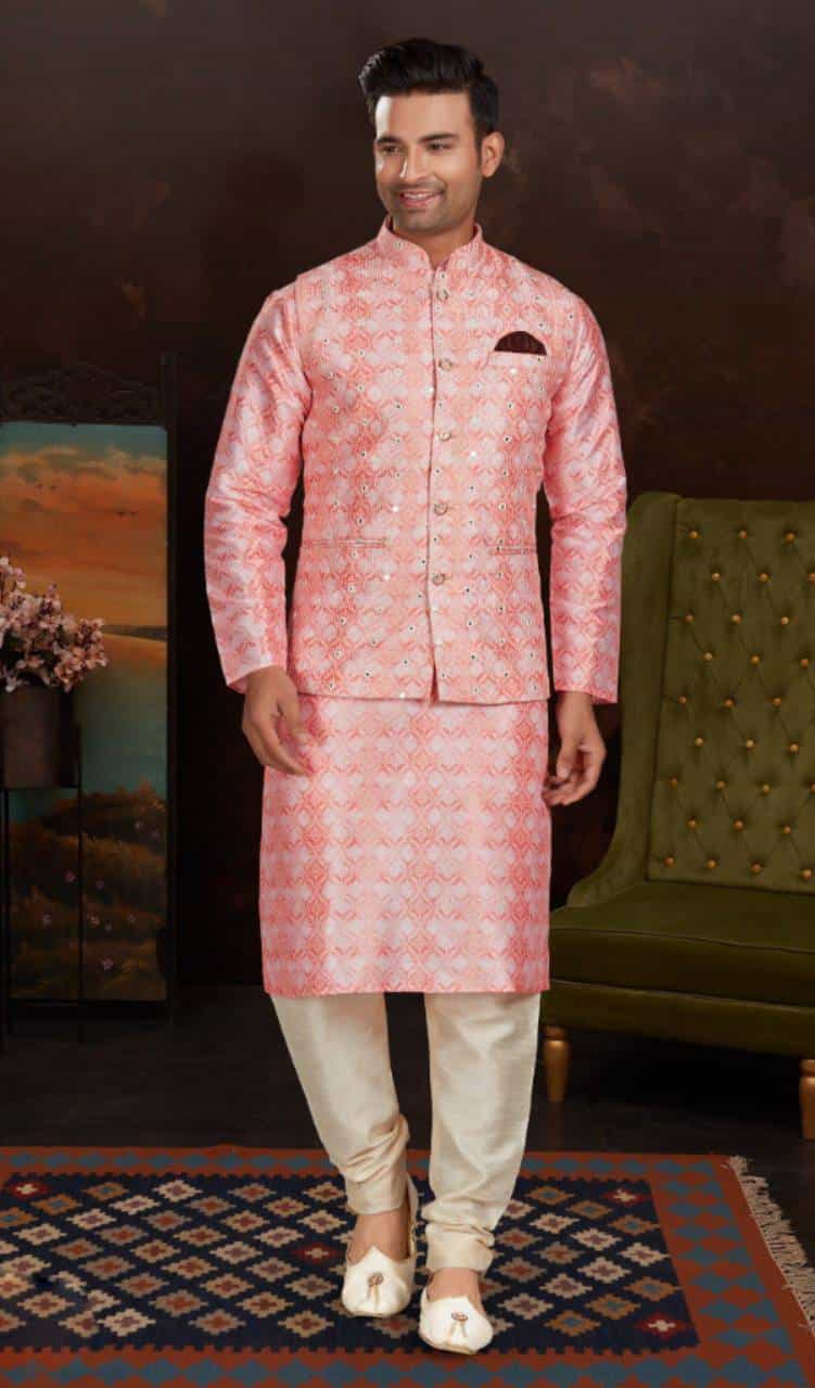 pink kurta pajama for men