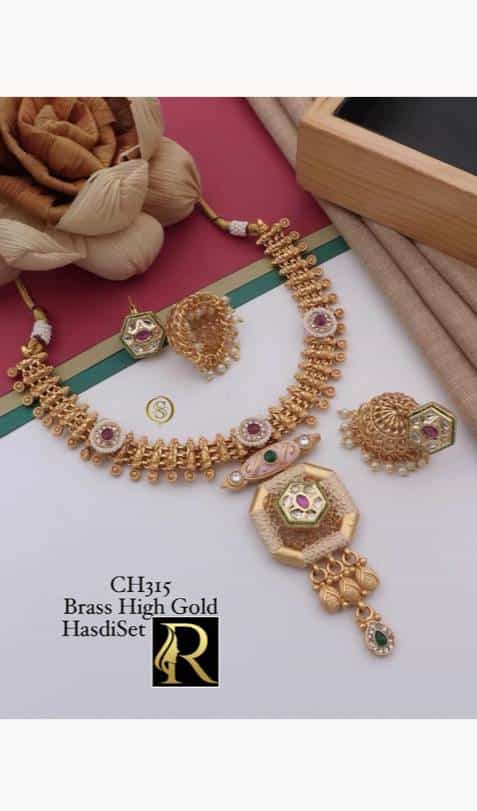 Timeless Rajwadi gold-plated jewelry set for special occasions