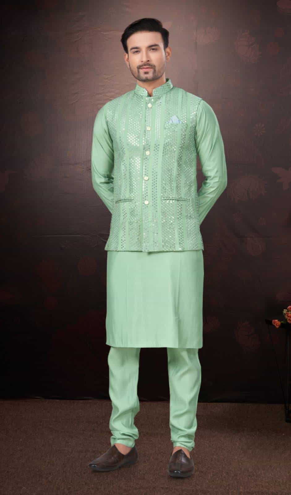 green Kurta Pajama Set