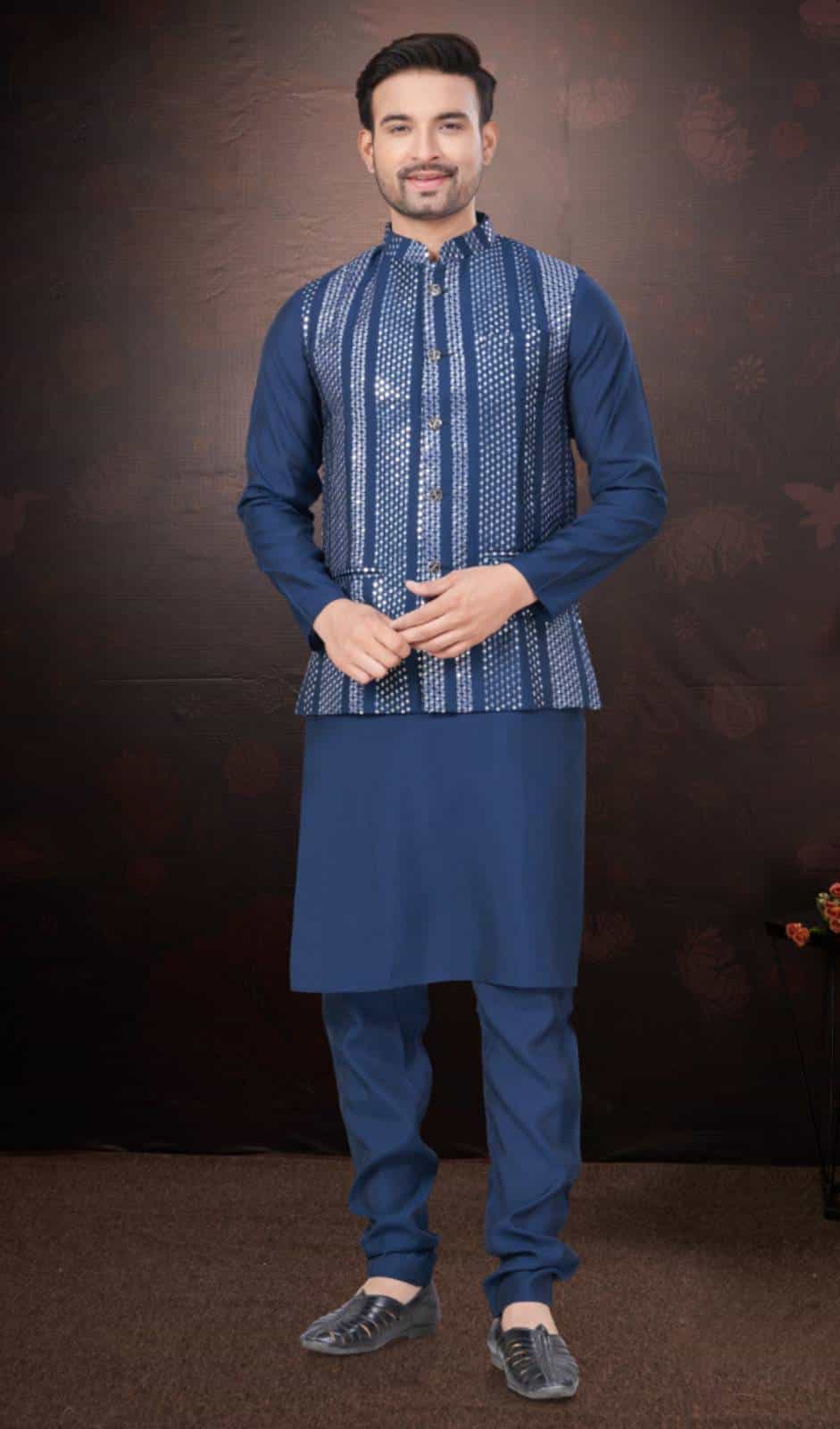 navy blue Kurta Pajama Set