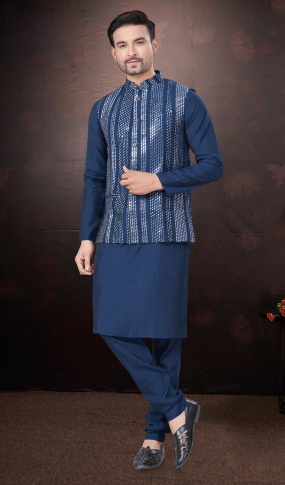 blue Kurta Pajama Set