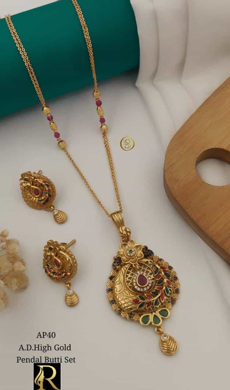 Gold-plated American Diamond necklace set