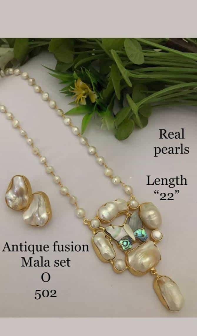 22-inch real pearl beaded necklace
