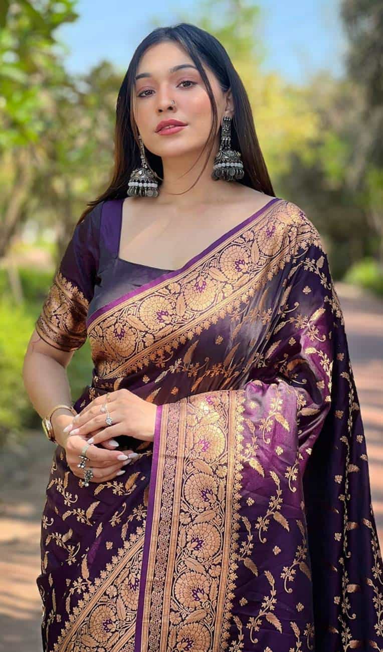 Purple color Saree