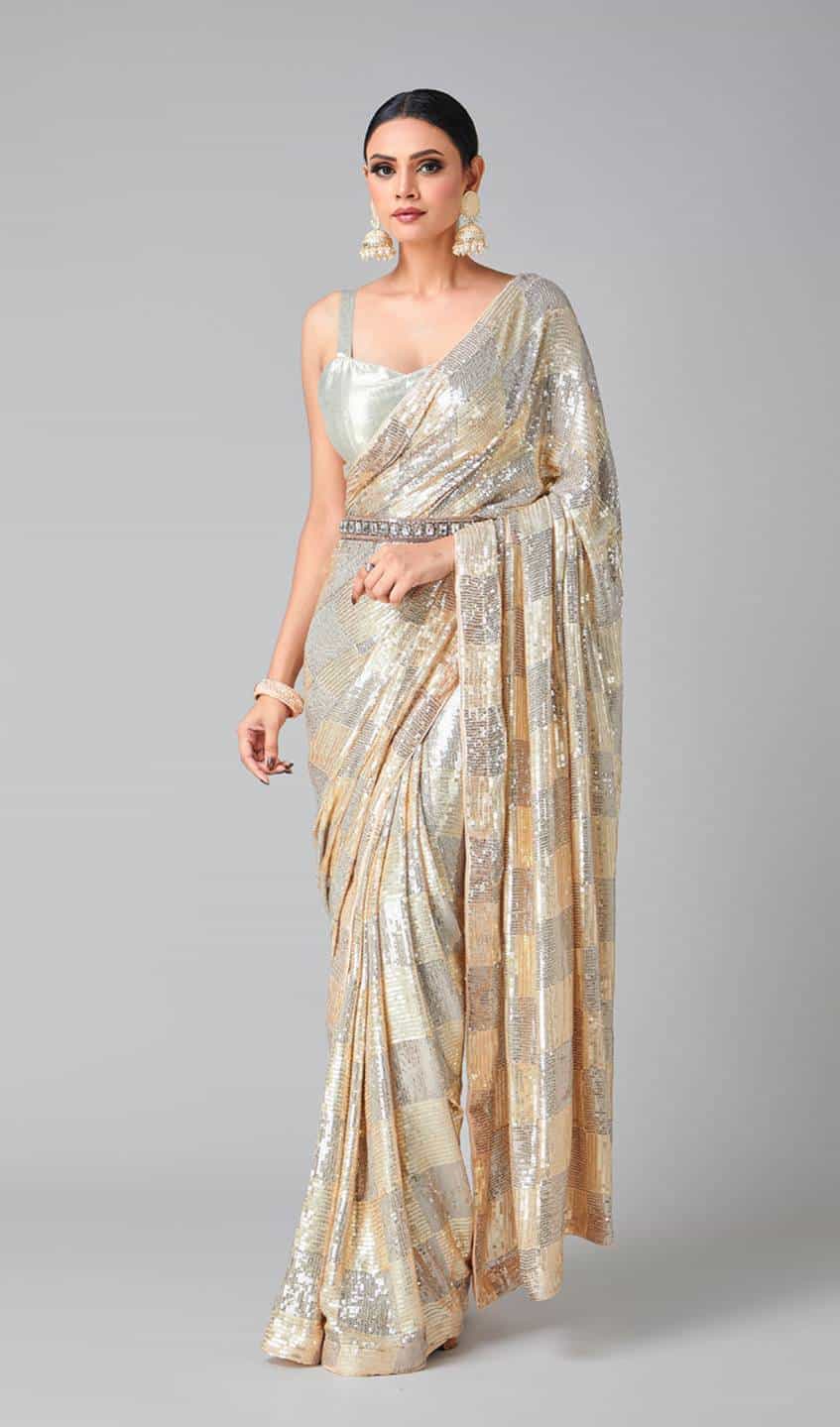 Sequins Embroidery Saree