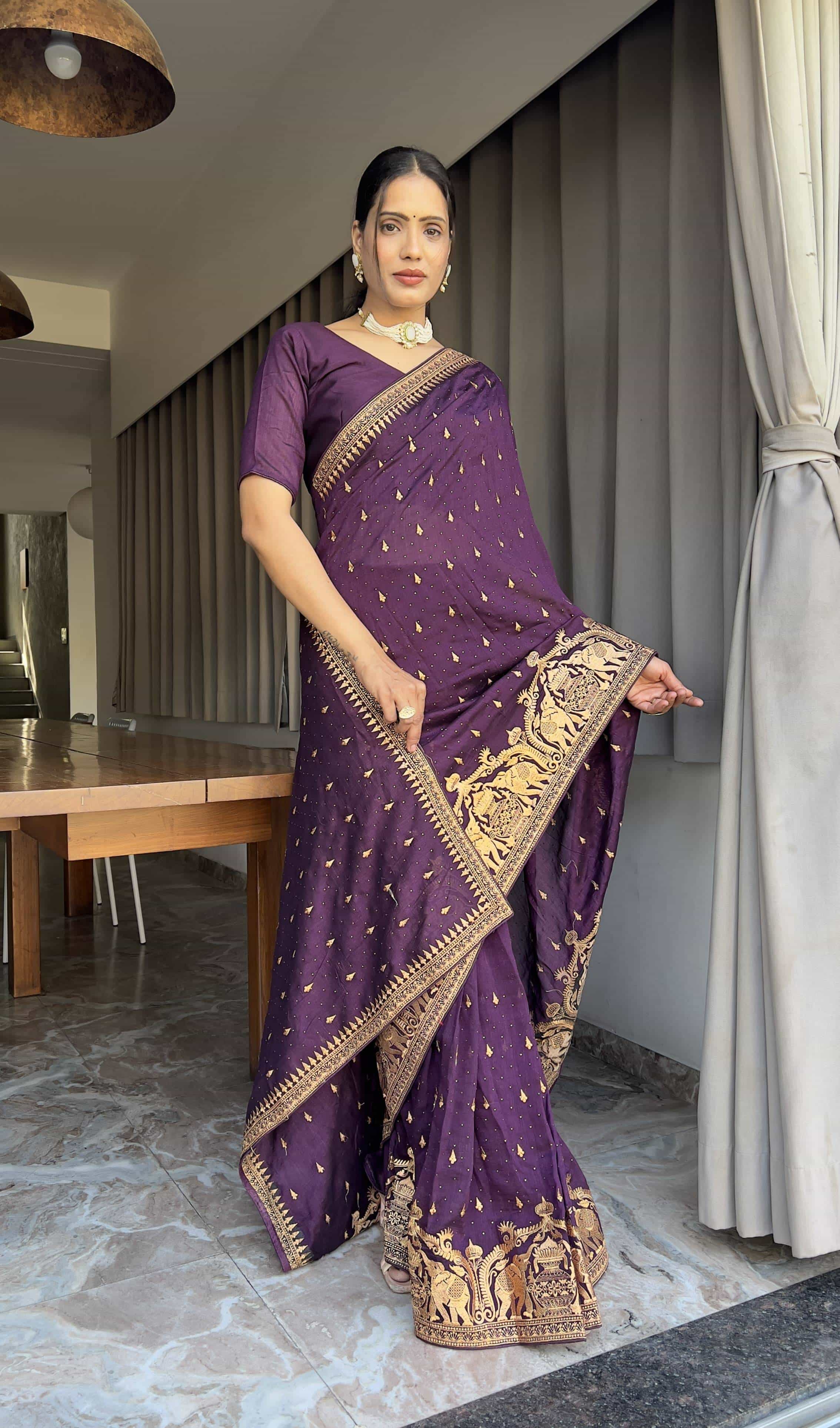 Purple Color Saree
