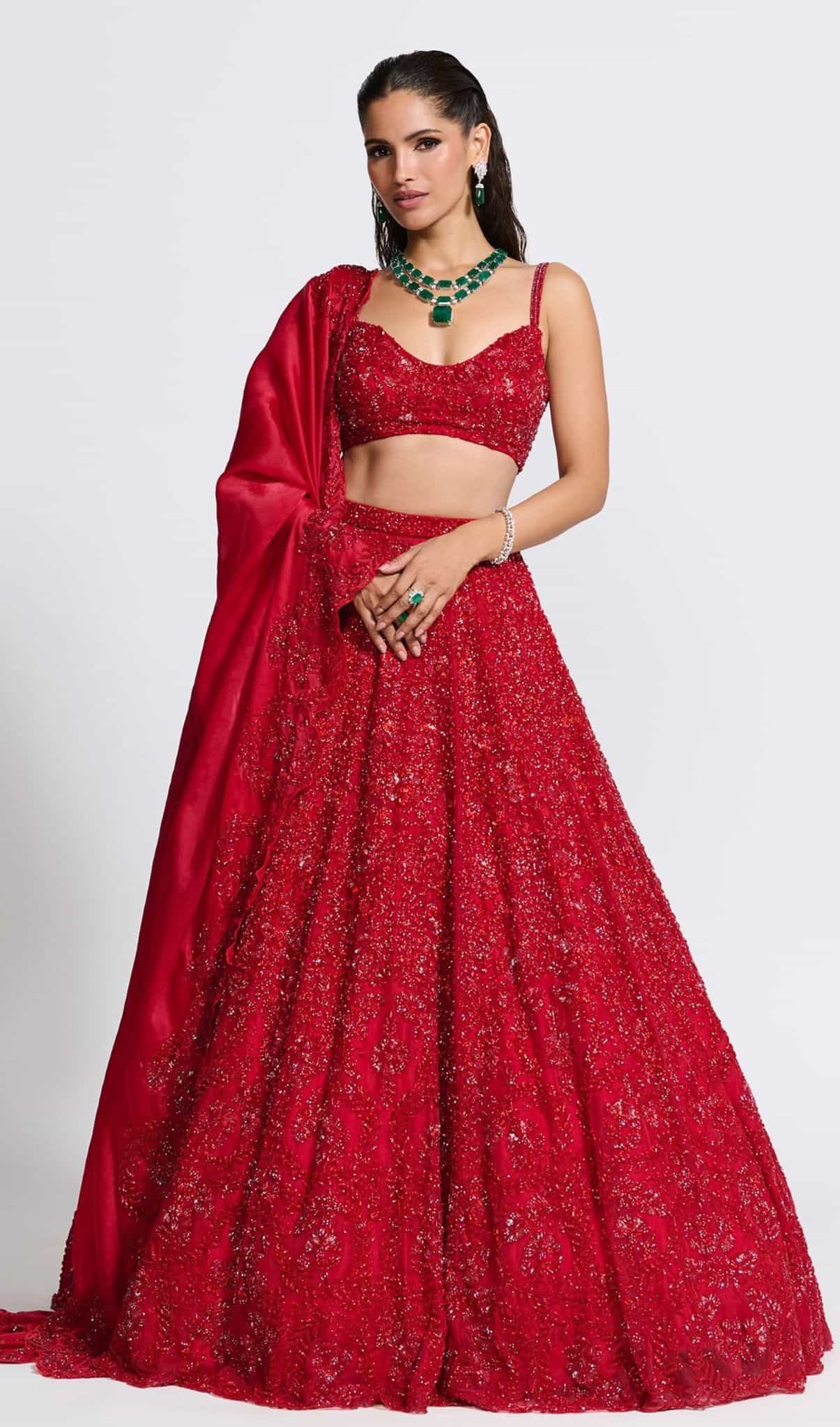 red lehenga choli for wedding