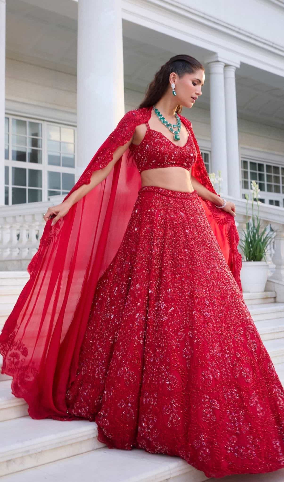 red lehenga choli bridal