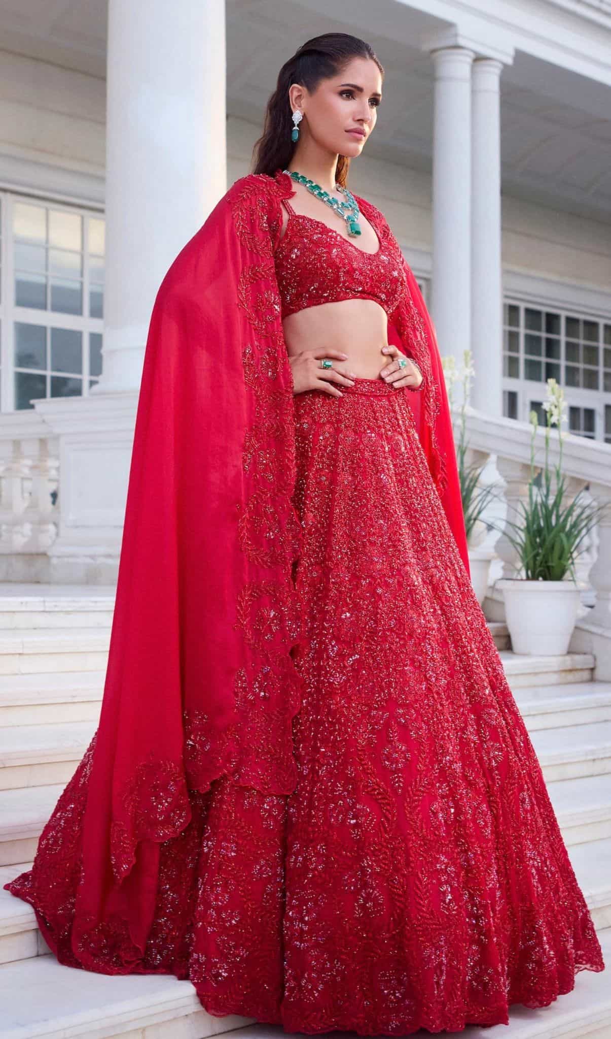 red lehenga choli for women